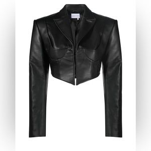 Aleksandre Akhalkatsishvi cropped faux leather jacket